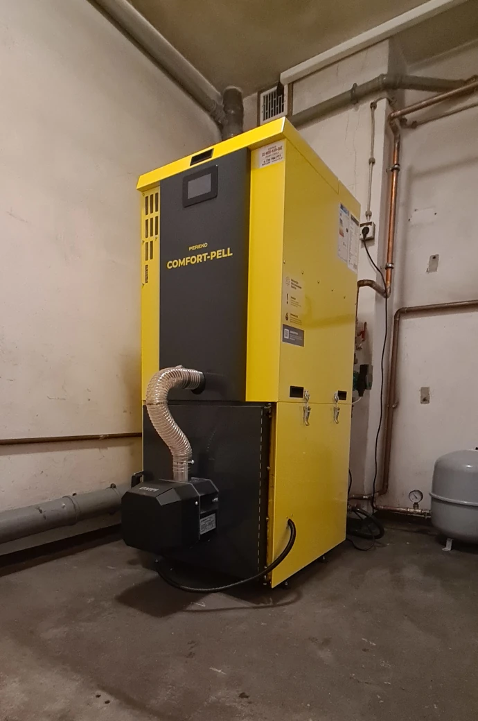 montaż kotła na pellet oborniki